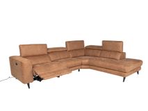 Hoekzetel met elektr. relax ELARA - Cognac C-HTL-151-HKSTZ1