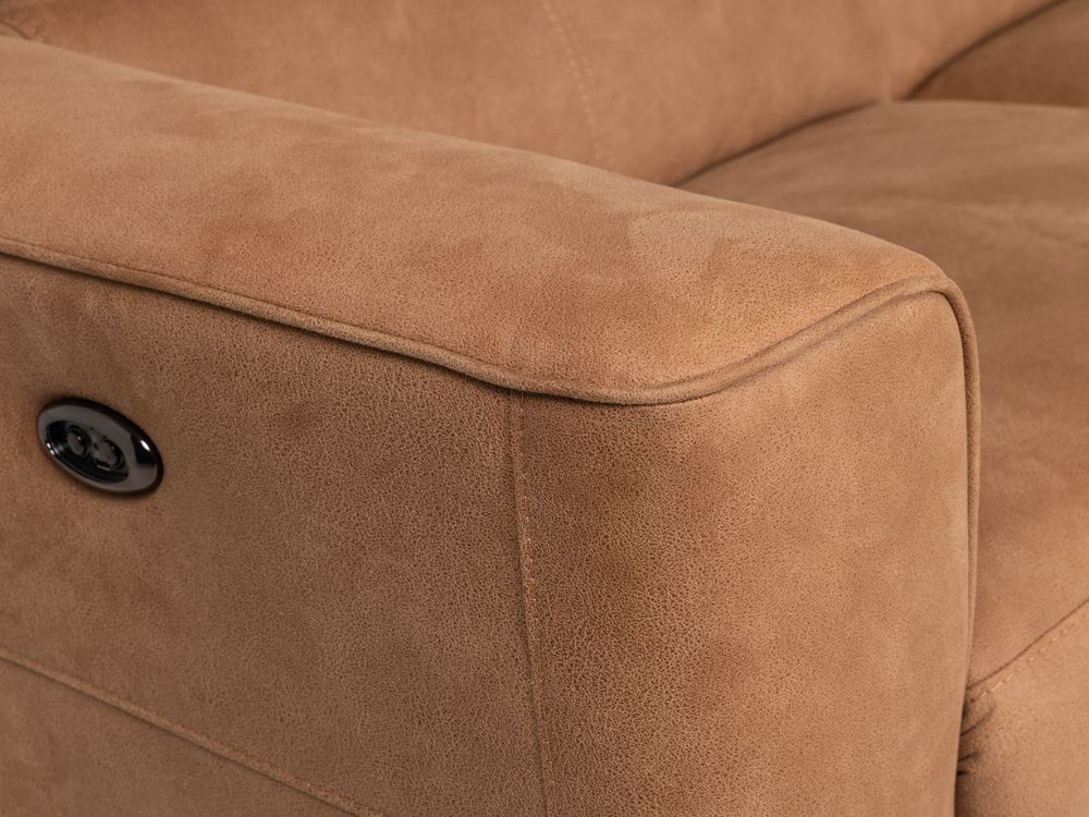 Hoekzetel met elektr. relax ELARA - Cognac C-HTL-151-HKSTZ1