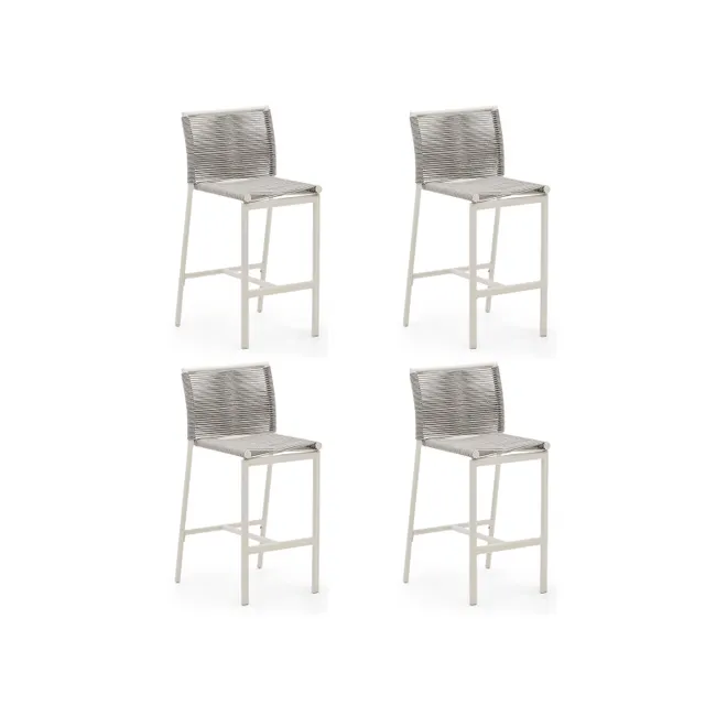 Set van 4 barstoelen buiten CULIP - Lichtgrijs