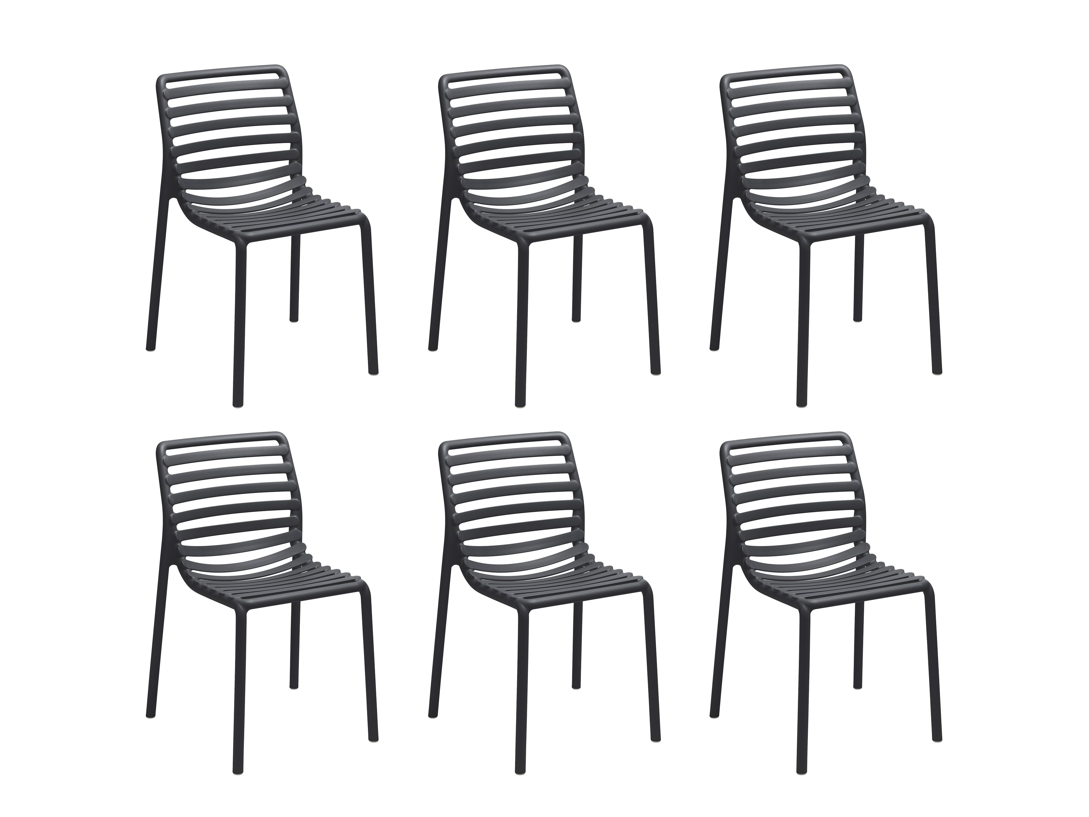 Set van 6 tuinstoelen DOGA - Antraciet C-NRD-2-SET1