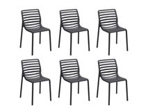Set van 6 tuinstoelen DOGA - Antraciet C-NRD-2-SET1