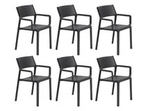 Set van 6 tuinstoelen TRILL - Antraciet C-NRD-8-SET1