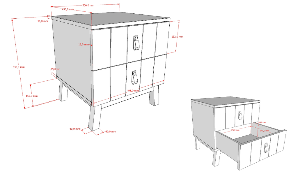 Nachttafel SEZANE - Klei / walnoot VPC-38-000002