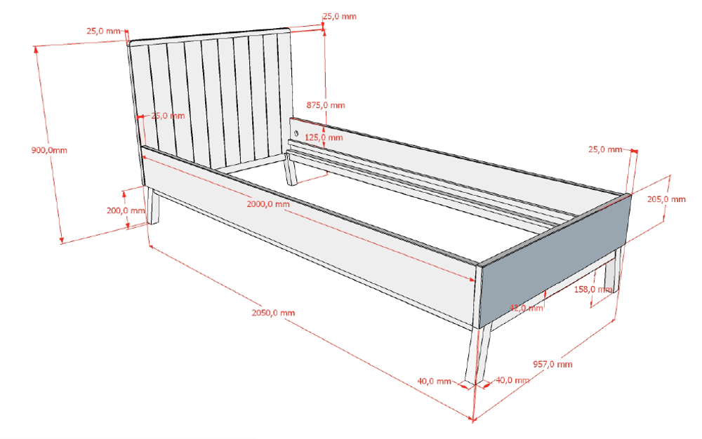 Bed SEZANE - Klei / walnoot VPC-38-000001