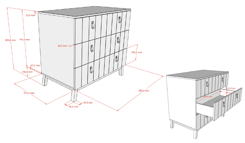 Commode SEZANE - Klei / walnoot VPC-38-000003