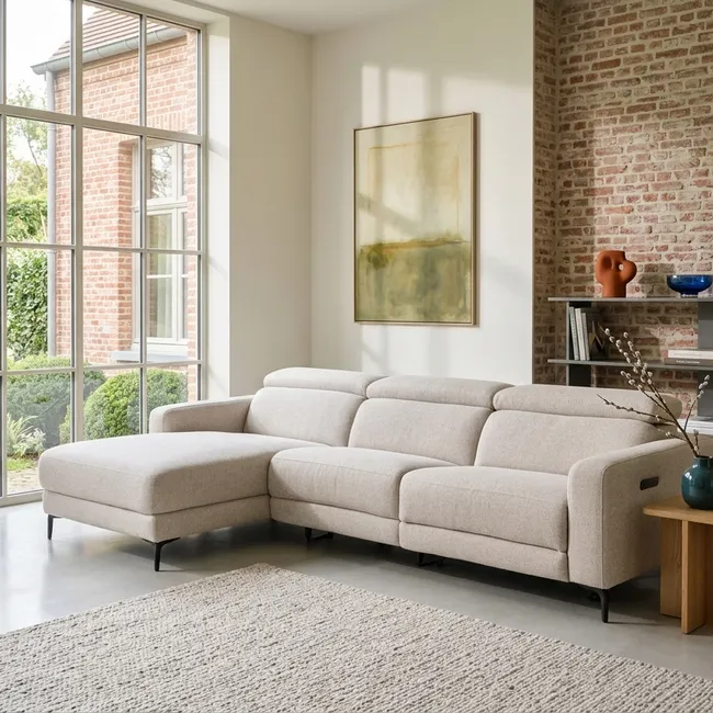 Hoekzetel met elektr. relax NOX - Beige