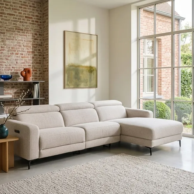 Hoekzetel met elektr. relax NOX - Beige