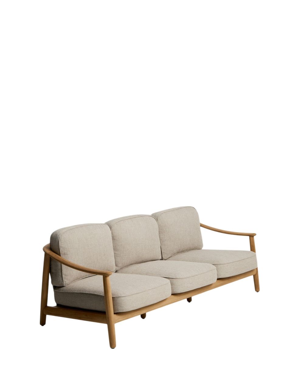 3-zit ELUNDA - Massief teakhout / Beige KAV S00113RO12
