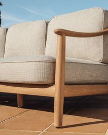 3-zit ELUNDA - Massief teakhout / Beige KAV S00113RO12