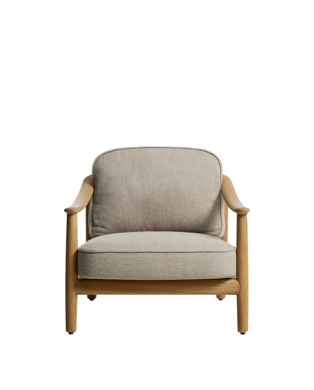Fauteuil ELUNDA - Massief teakhout / Beige KAV C00227RO12