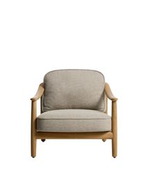Fauteuil ELUNDA - Massief teakhout / Beige KAV C00227RO12