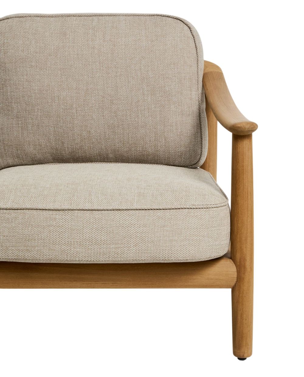 Fauteuil ELUNDA - Massief teakhout / Beige KAV C00227RO12