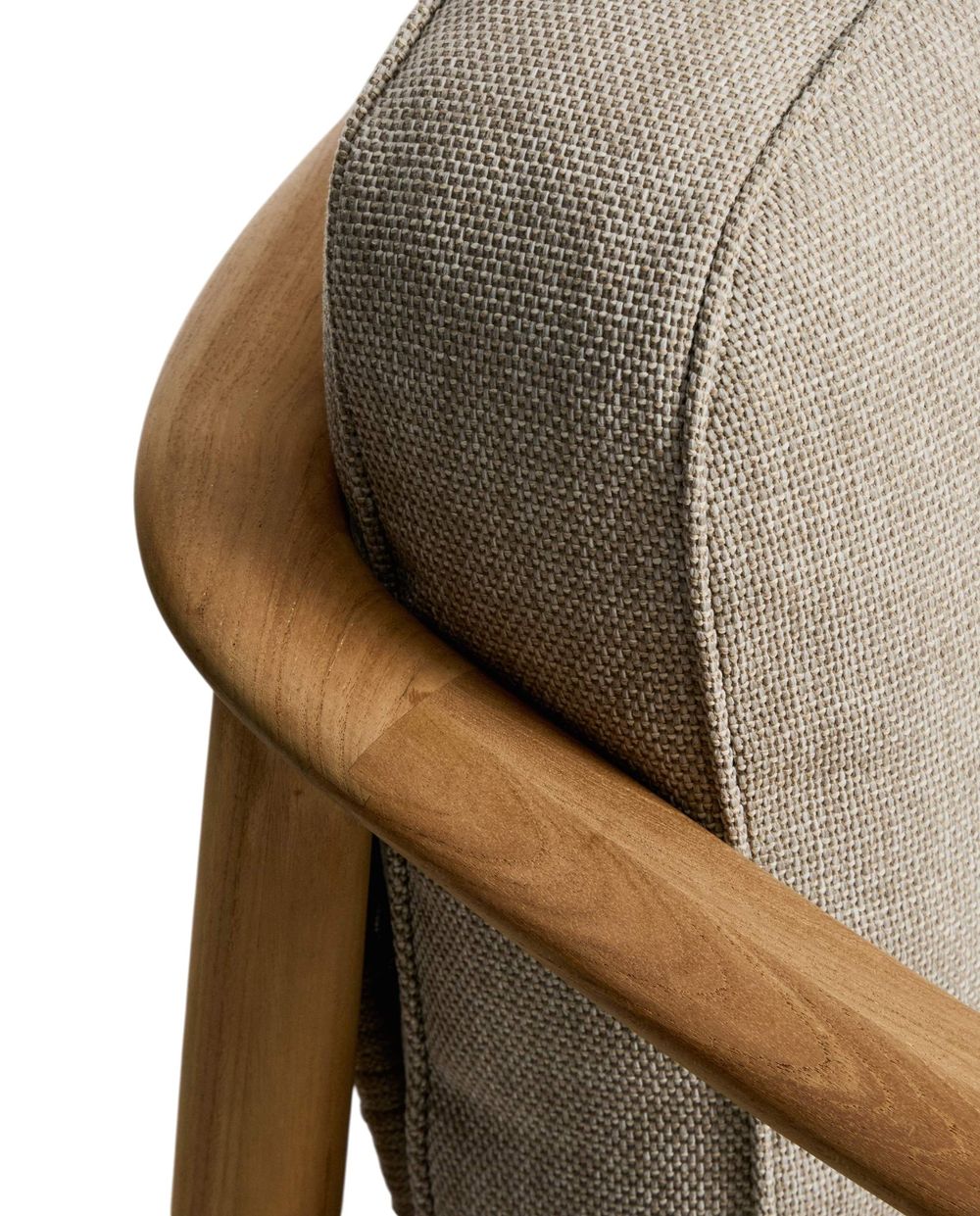 Fauteuil ELUNDA - Massief teakhout / Beige KAV C00227RO12