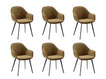 Set van 6 armstoelen CALVIN - Goud velvet C-XLC-CA-SET1
