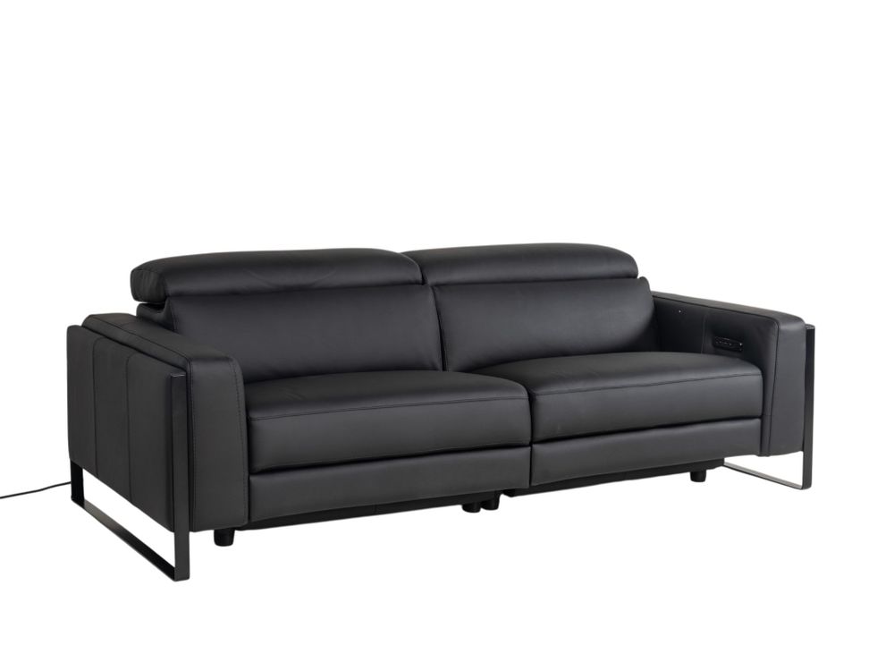 3-zit met elektr. relaxen RINO - Zwart leder C-CAL-168-HKS1