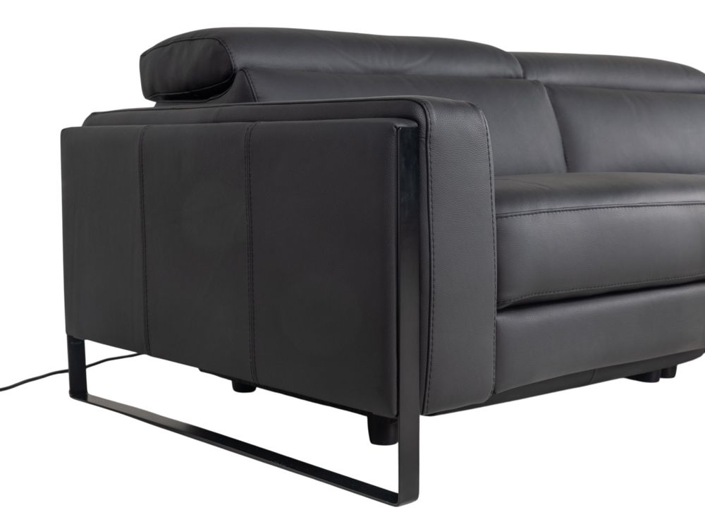 3-zit met elektr. relaxen RINO - Zwart leder C-CAL-168-HKS1