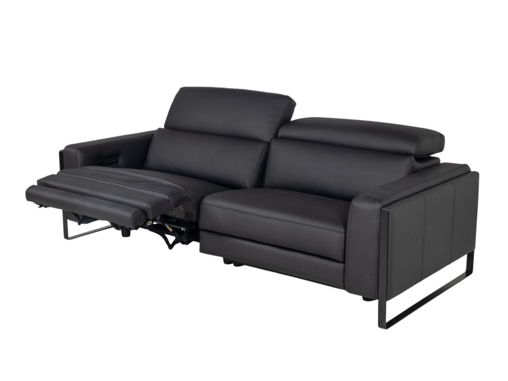 3-zit met elektr. relaxen RINO - Zwart leder C-CAL-168-HKS1