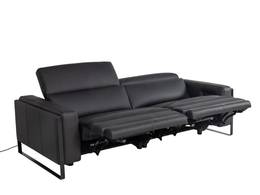 3-zit met elektr. relaxen RINO - Zwart leder C-CAL-168-HKS1