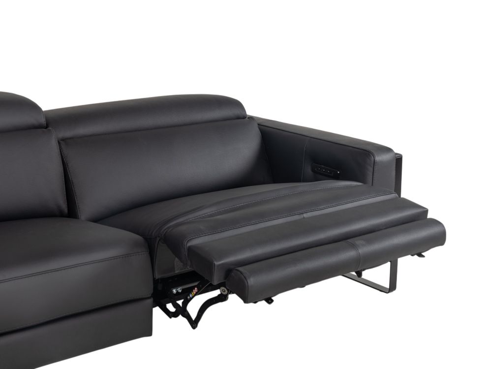 3-zit met elektr. relaxen RINO - Zwart leder C-CAL-168-HKS1