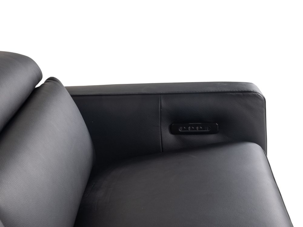 3-zit met elektr. relaxen RINO - Zwart leder C-CAL-168-HKS1