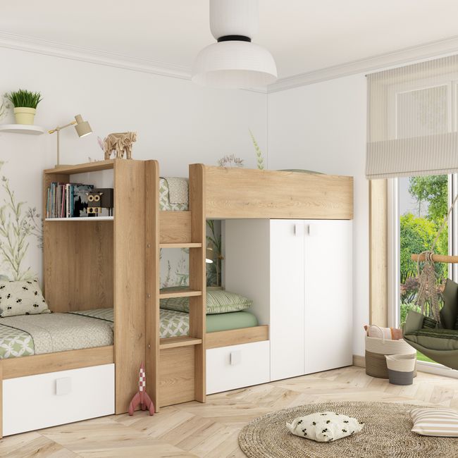 Stapelbed Maxim - Eik / Wit