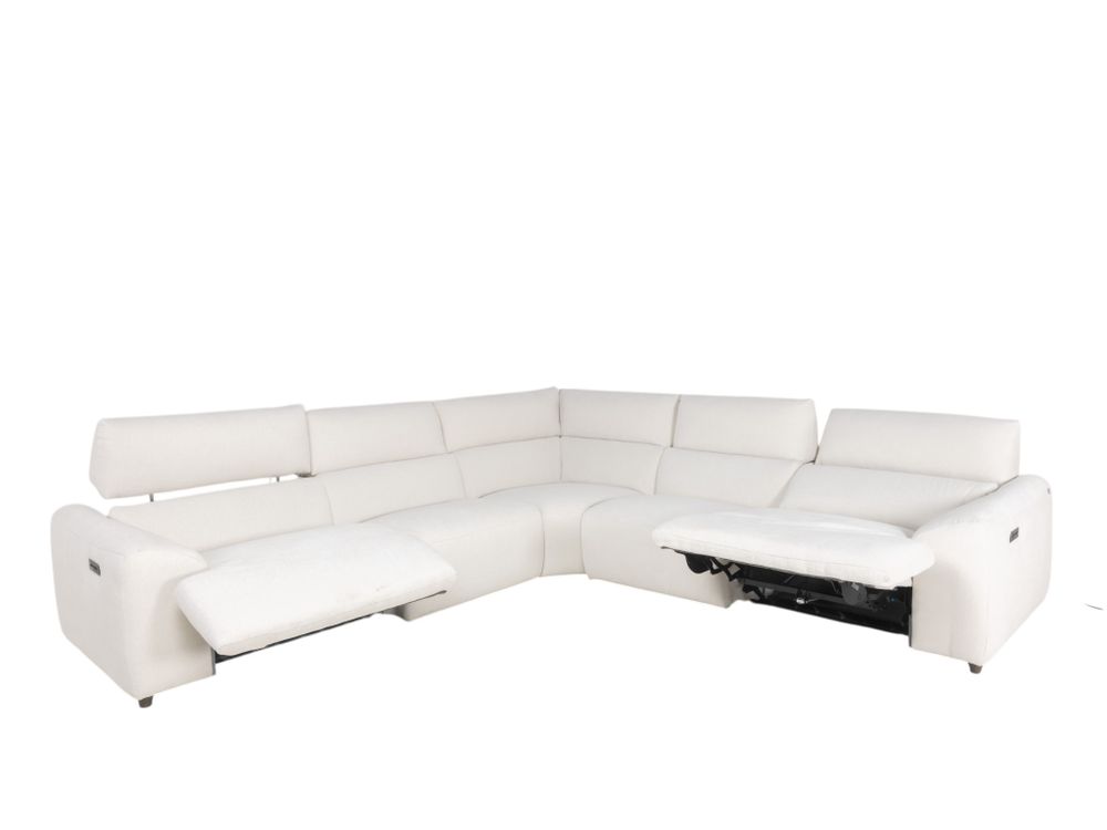 Hoekzetel met elektr. relaxen LUNO - Wit C-HTL-161-TZ1