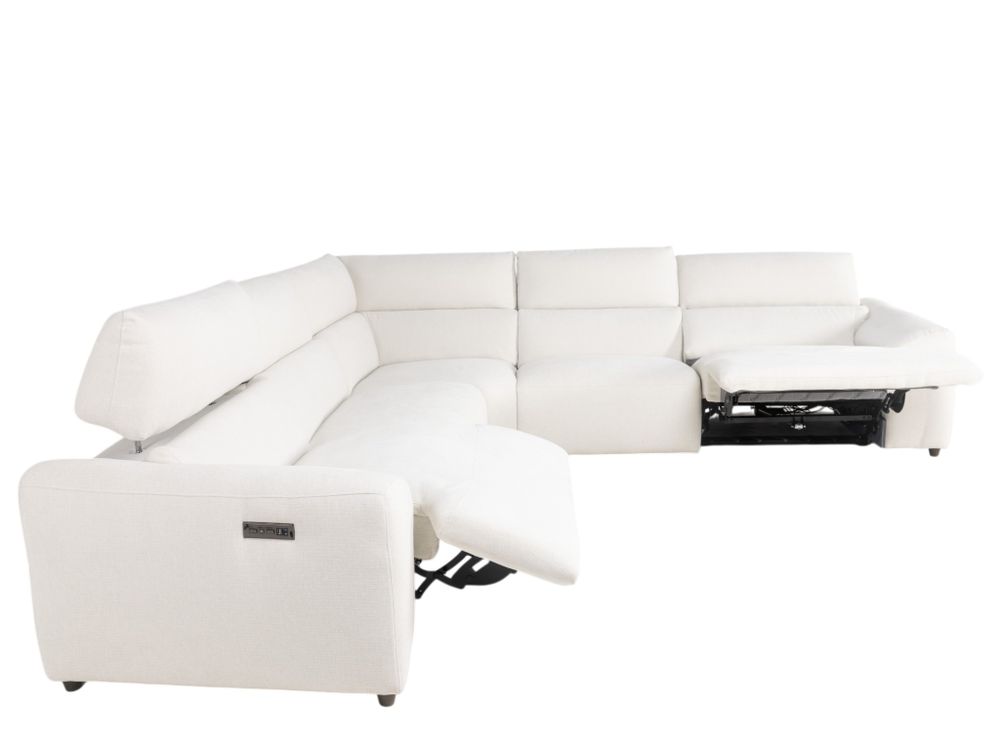 Hoekzetel met elektr. relaxen LUNO - Wit C-HTL-161-TZ1