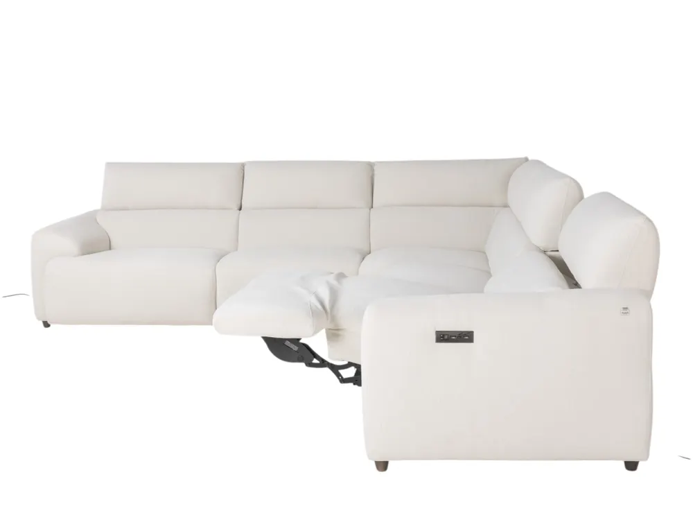 Hoekzetel met elektr. relaxen LUNO - Wit C-HTL-161-TZ1