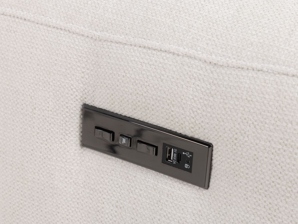 Hoekzetel met elektr. relaxen LUNO - Wit C-HTL-161-TZ1