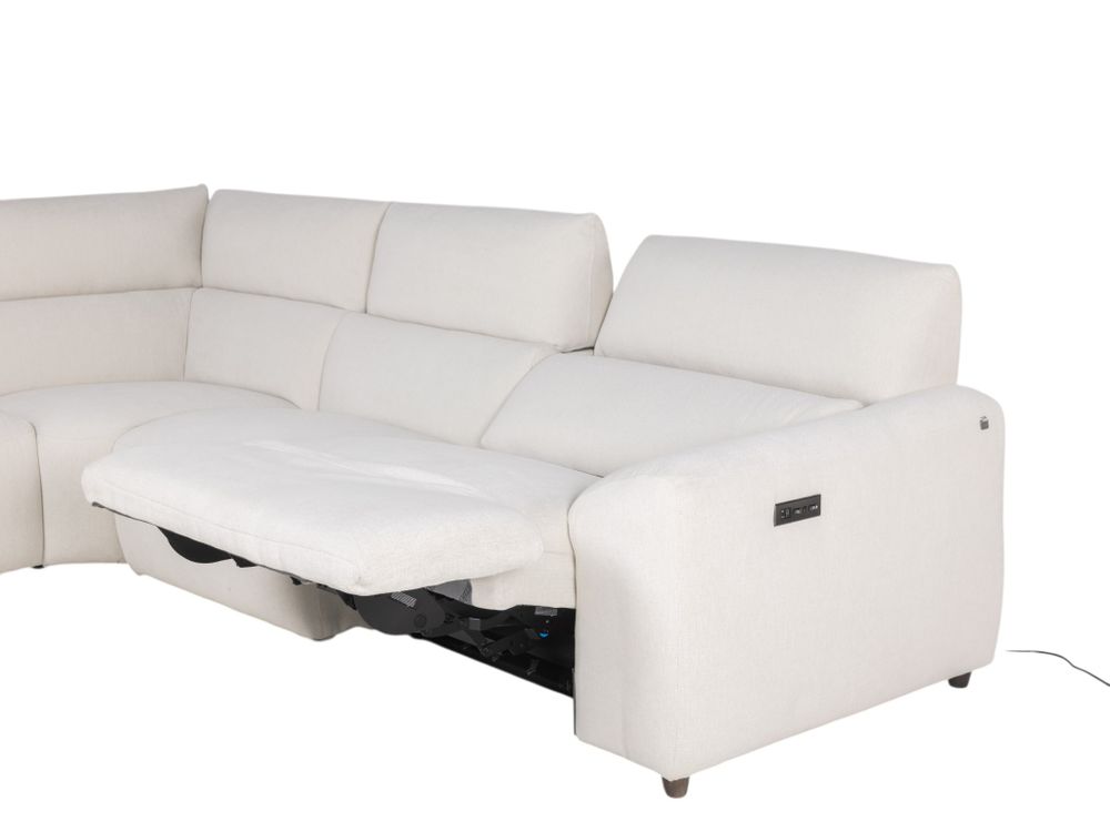 Hoekzetel met elektr. relaxen LUNO - Wit C-HTL-161-TZ1