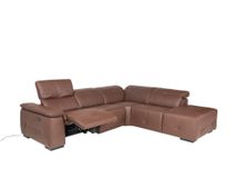 Hoekzetel met elektr. relax LIVINGSTONE - Bruin le C-DDV-28-HKSTZ1