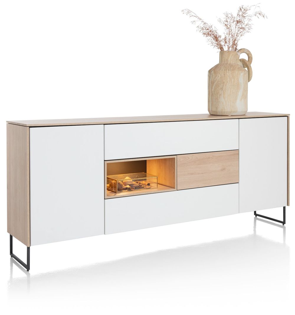 Dressoir LINDFIELD - Wit / Eikenlook XOO 51557LNO