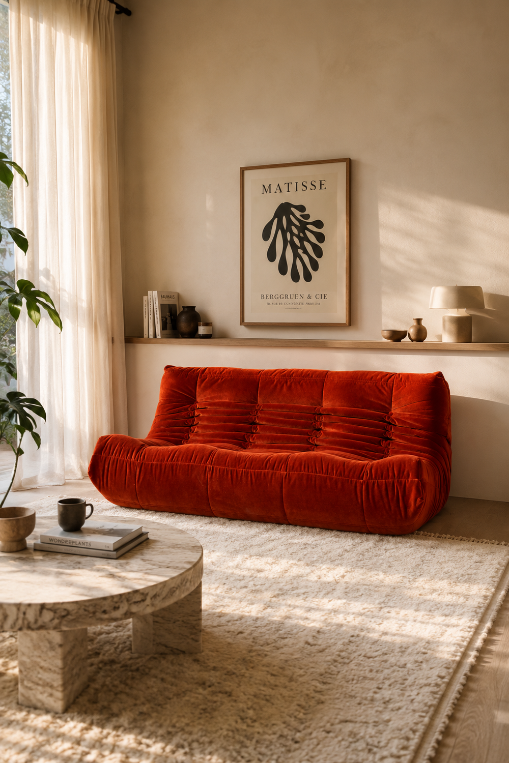 3-zit MONS - Rood fluweel RIV-92-000039-X1-R