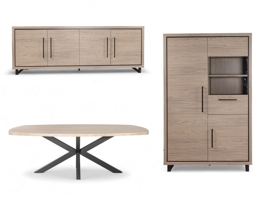 Eetkamerset LAZIO - Misty Oak C-MXF-266-EK1