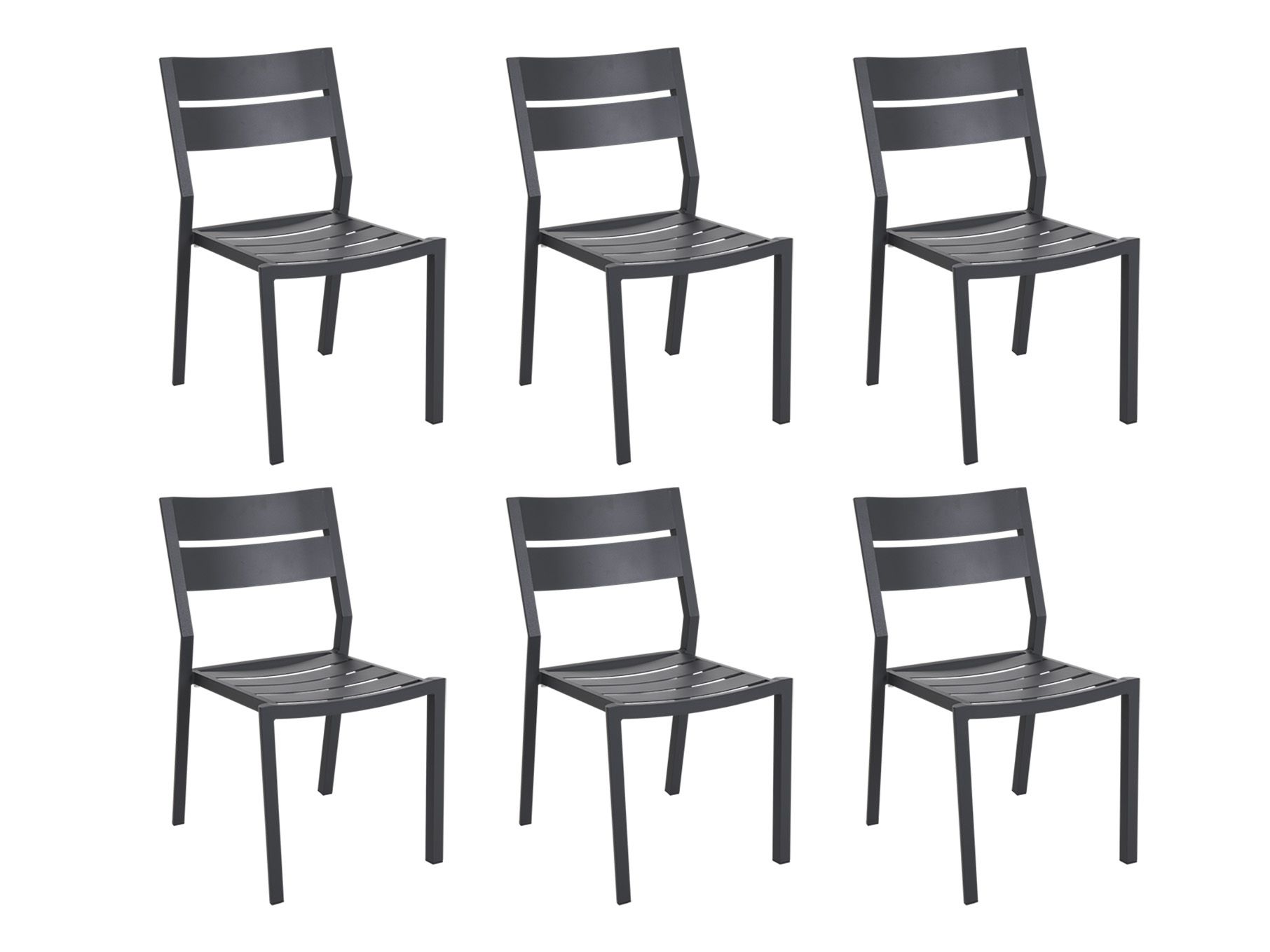 Set van 6 tuinstoelen DELIA - Antraciet C-BRF-1-2681-73