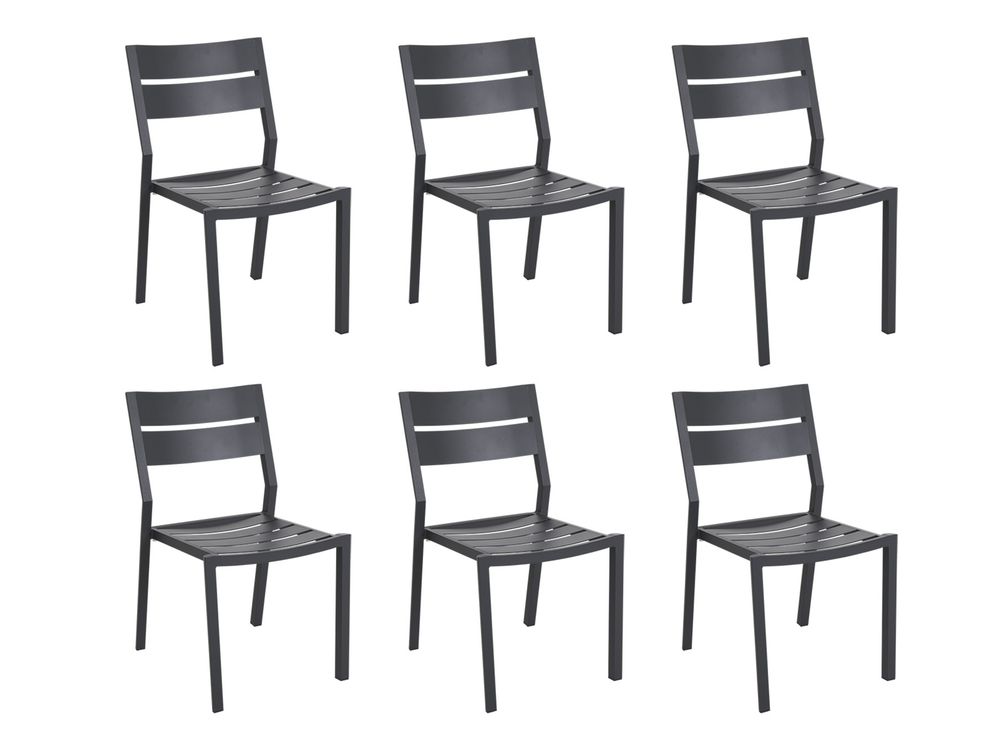 Set van 6 tuinstoelen DELIA - Antraciet C-BRF-1-2681-73
