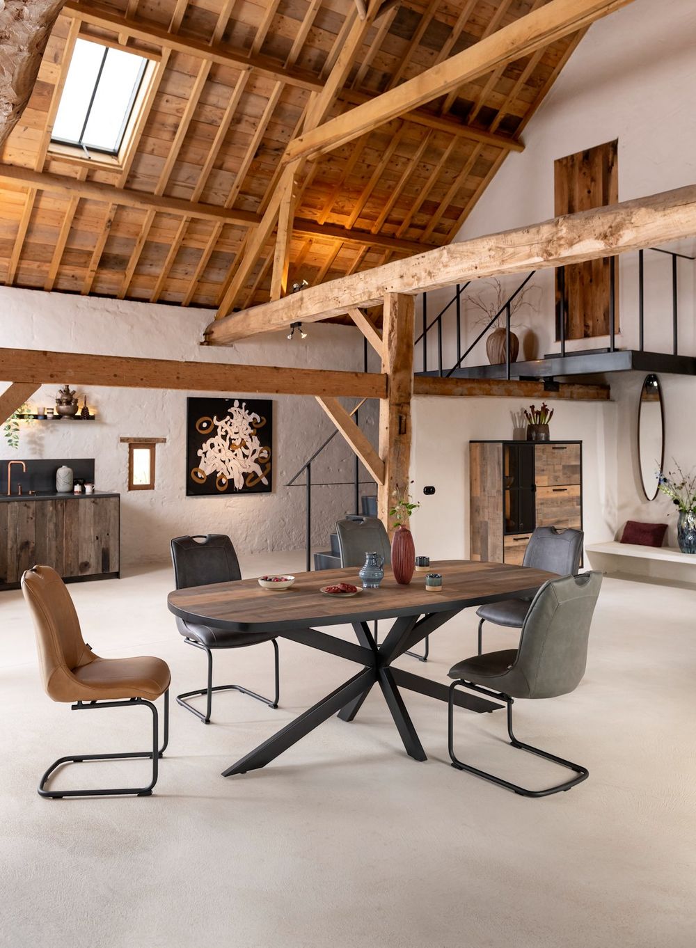 Eetkamerstoel MICHIEL met swingframe - Groen HEH 36768-GRN