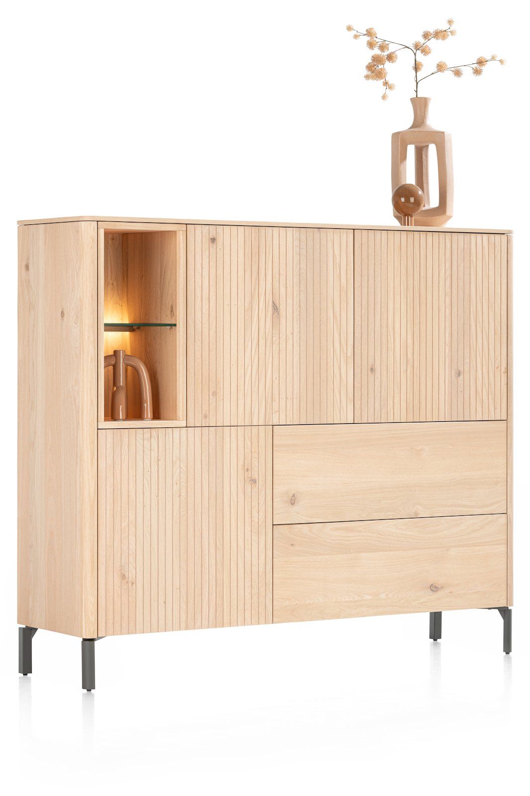 Wandkast TRENTON - Naturel eikenfineer