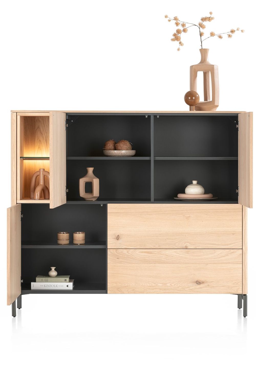 Wandkast TRENTON - Donker eikenfineer XOO 52283-NAT