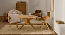 Eetkamerstoel GODIA - Naturel essenhoutfineer / Be KAV C06063MK12