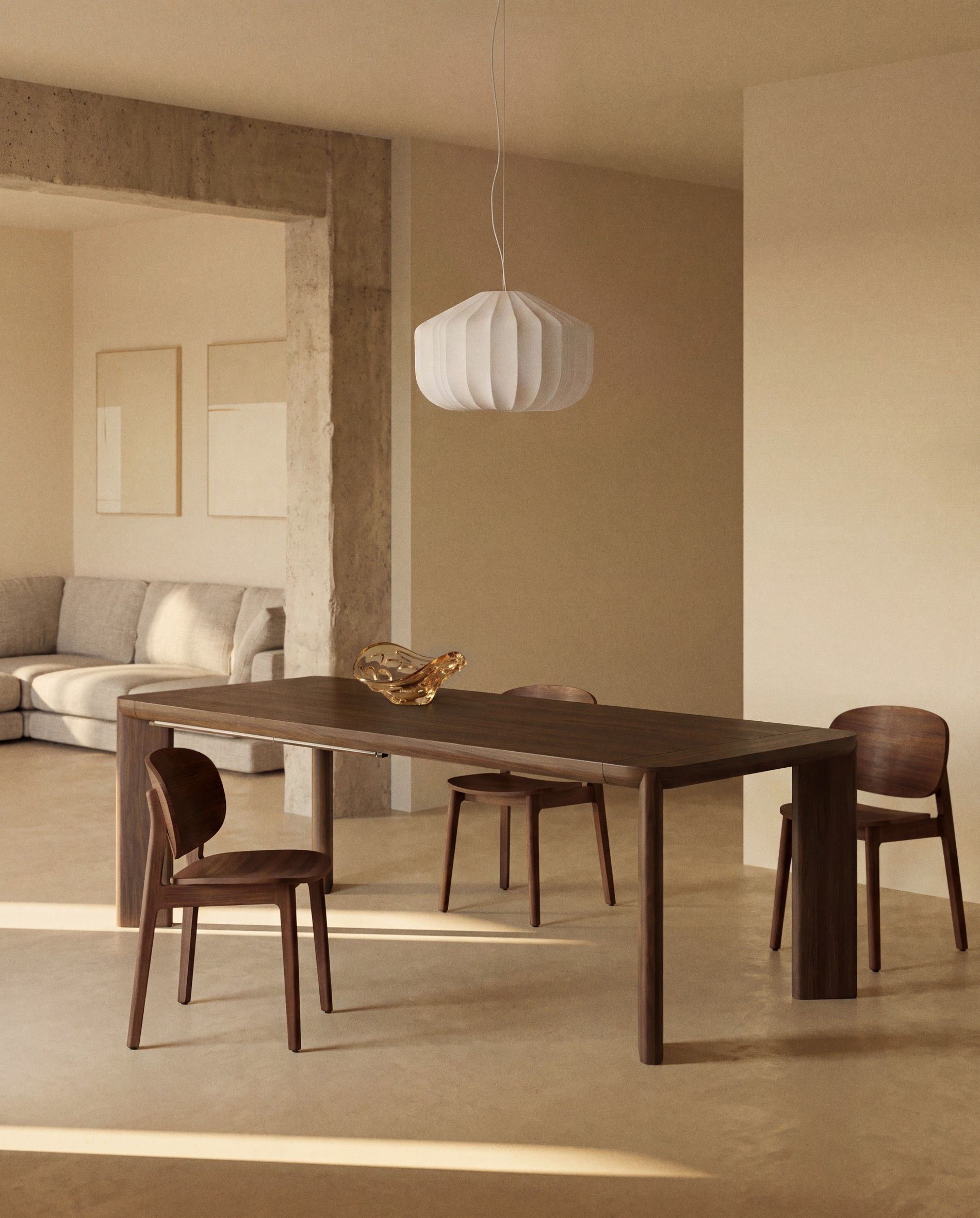 Uitschuifbare tafel JONDAL - Massief eikenhout / N