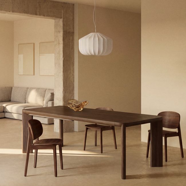 Uitschuifbare tafel JONDAL - Massief eikenhout / N