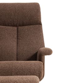 Draaifauteuil met voetbank TORIEL - Chocoladebruin KAV S00247FA09