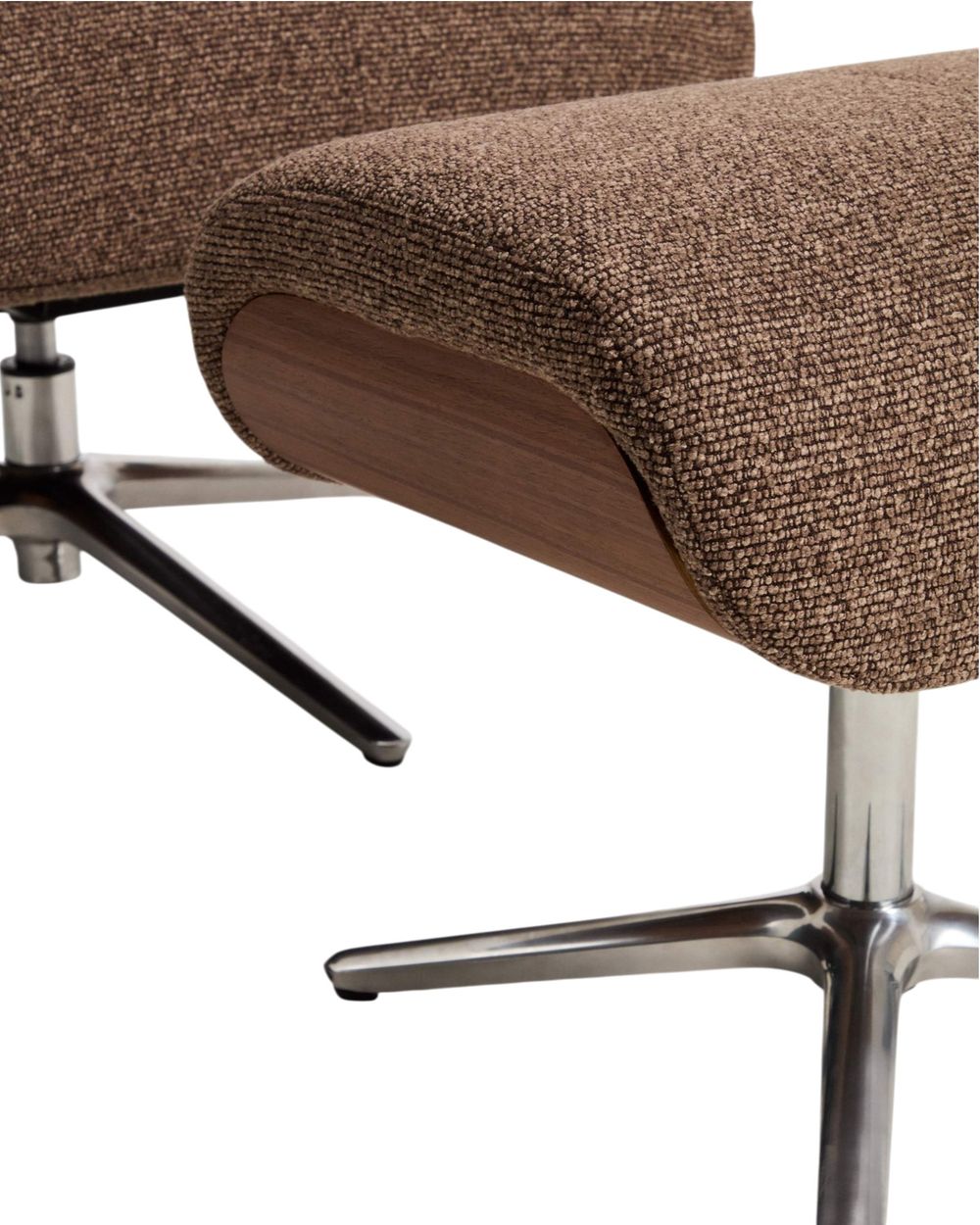 Draaifauteuil met voetbank TORIEL - Chocoladebruin KAV S00247FA09