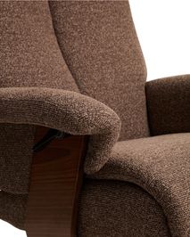Draaifauteuil met voetbank TORIEL - Chocoladebruin KAV S00247FA09
