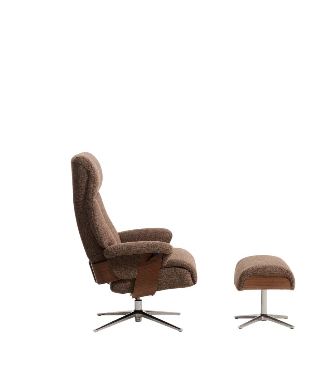Draaifauteuil met voetbank TORIEL - Chocoladebruin KAV S00247FA09