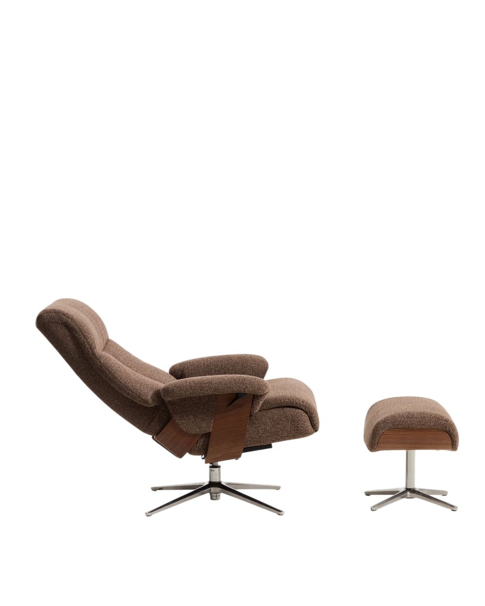 Draaifauteuil met voetbank TORIEL - Chocoladebruin KAV S00247FA09