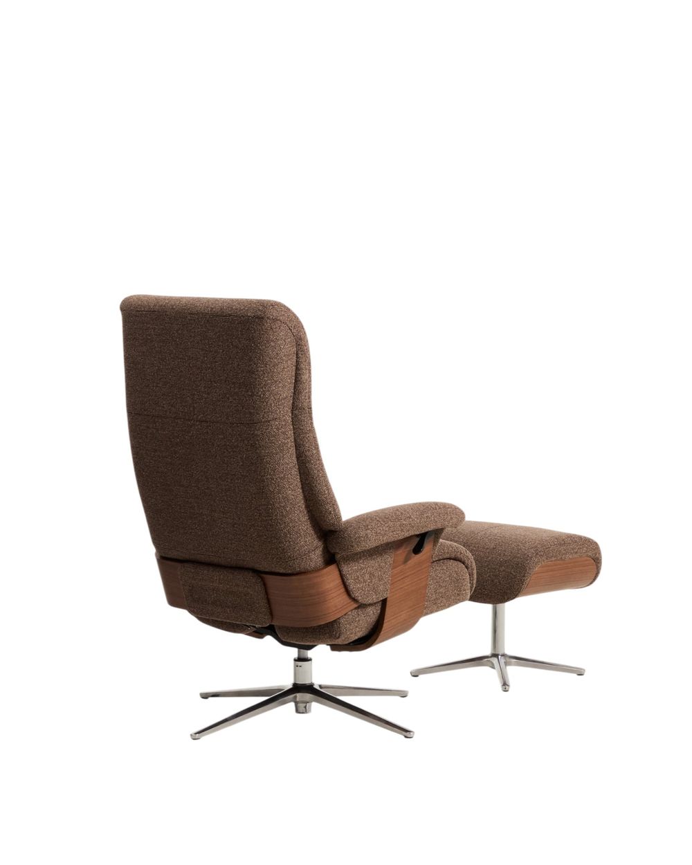 Draaifauteuil met voetbank TORIEL - Chocoladebruin KAV S00247FA09
