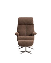 Draaifauteuil met voetbank TORIEL - Chocoladebruin KAV S00247FA09