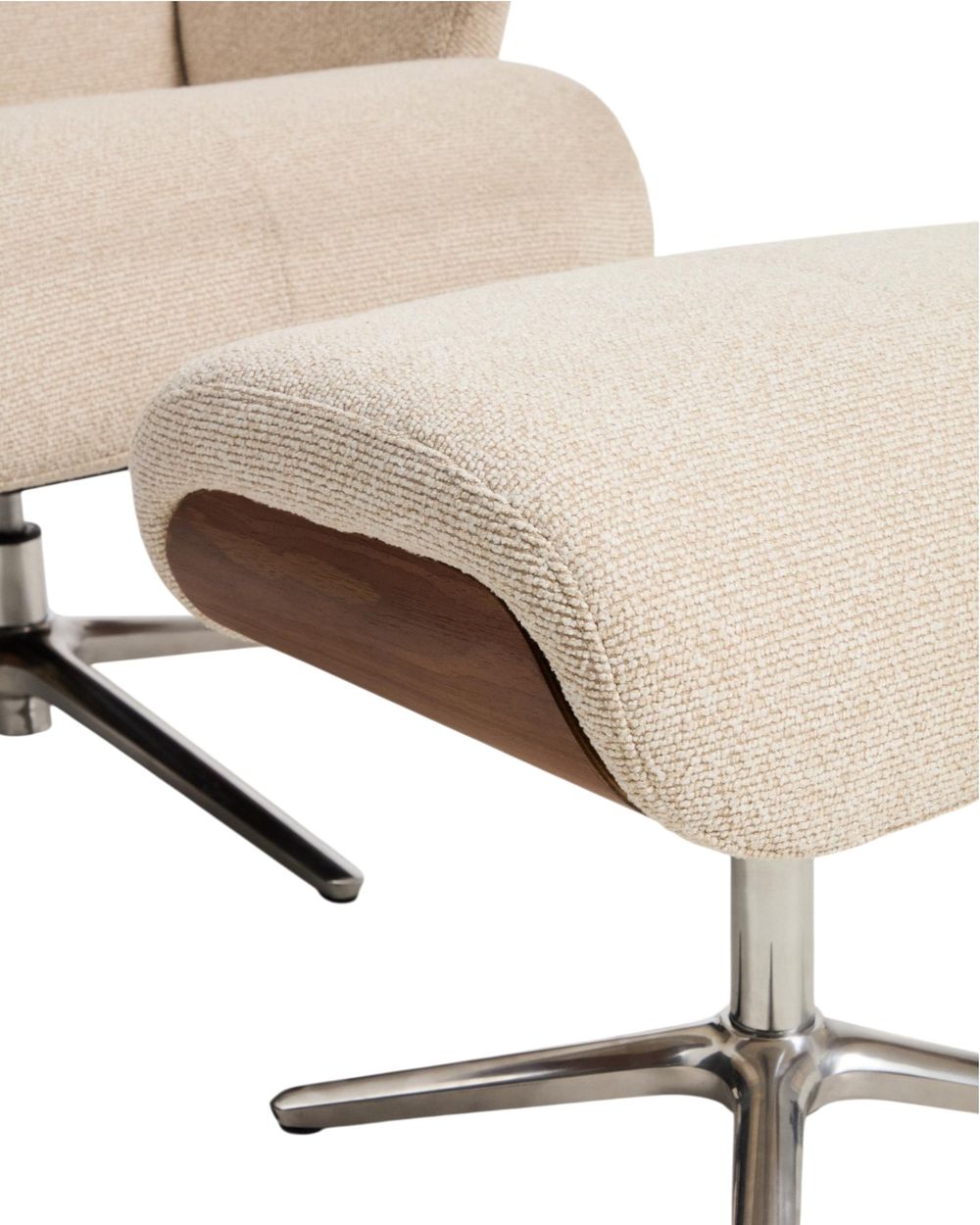 Draaifauteuil met voetbank TORIEL - Chocoladebruin KAV S00247FA12